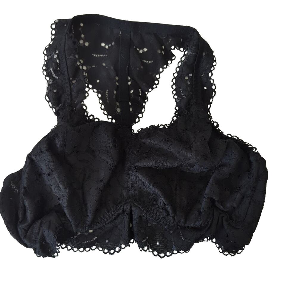 Cacique Lane Bryant Womens Bra‎ Black Lace Eyelet Bralette Sexy Plus Size 18 20